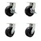 Service Caster 8'' Extra Heavy Duty Phenolic Wheel Caster Set 4 Swivel Locks 2 Brakes, 4PK CRAN-SCC-KP92S830-PHR-SLB-BSL2BSL-2 - alternate 1